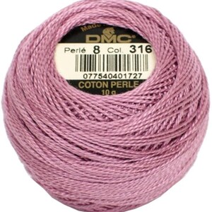 Pink DMC Perle Cotton Thread Size 8 956, 223, 347, 316 316 Md Ant Mauve