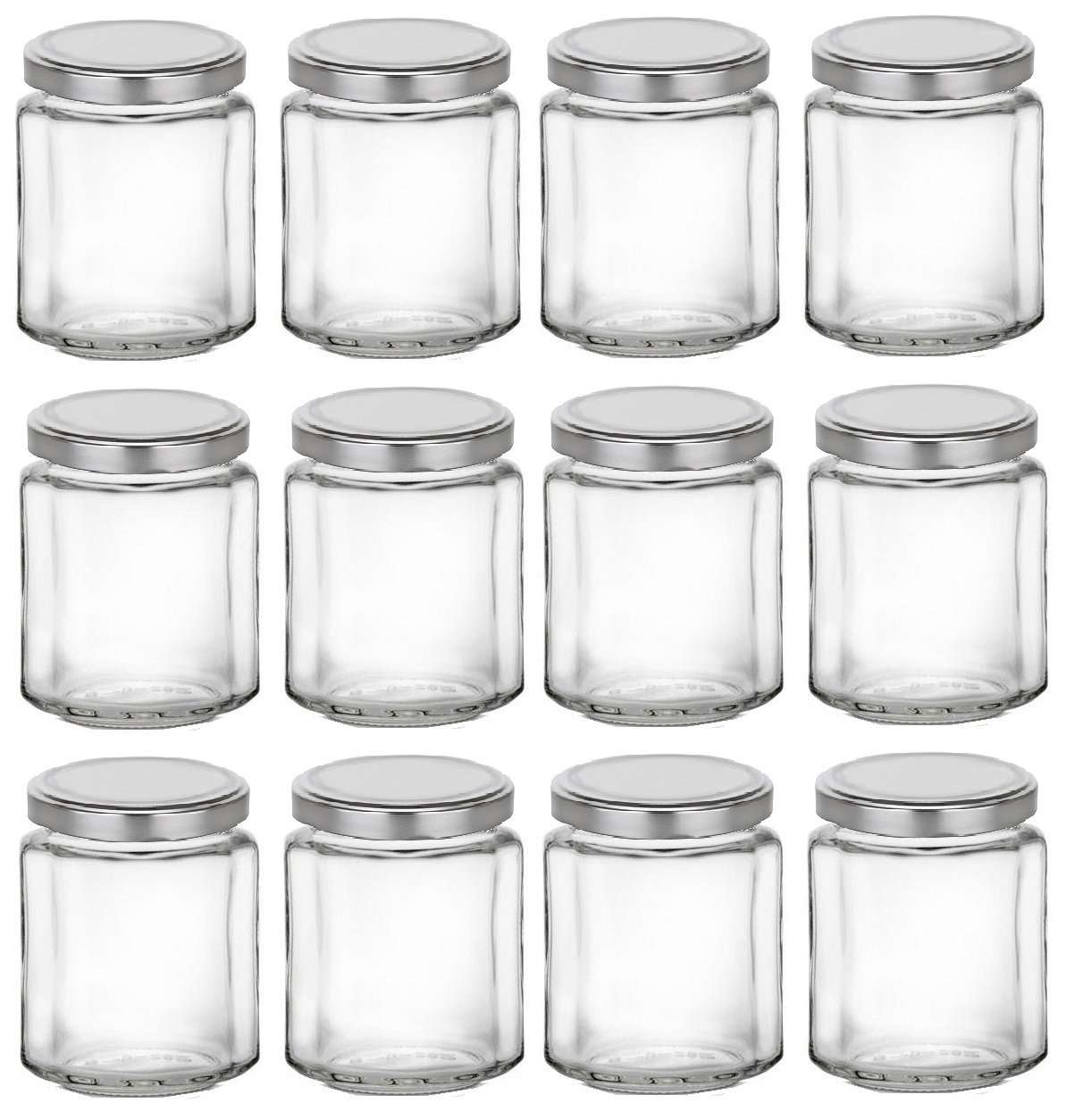 12 Pcs 6 Oz Beveled Glass Jars With Plastisol Lined Lid in Your