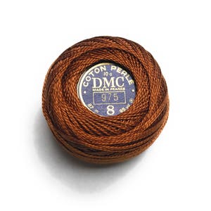 DMC 975 Perle Cotton Thread | Size 8 | Dark Golden Brown