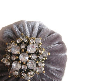 2in Gray Velvet Pincushion Filled With Abrasive Emery Mineral To Keep Your Needles Clean & Sharp