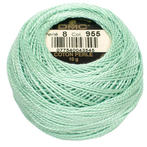 DMC 955 Perle Cotton Thread | Size 8 | Nile Green