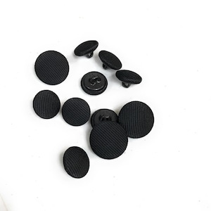 Nakpunar Black Grosgrain Satin Tuxedo Buttons Set 8 Sleeve 3 Suit Fronts