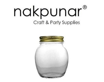 Nakpunar 6 pcs 12 oz. Globe Jar 6 jars and 6 lids Storage and Organization