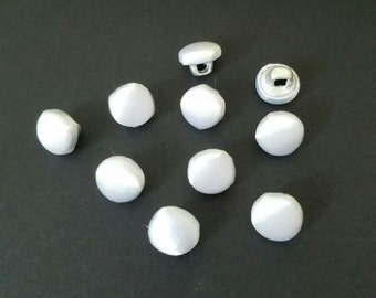 10 pcs 3/8in White Satin Bridal Buttons