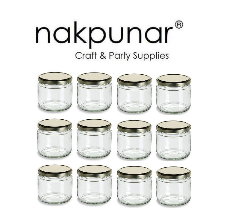 Nakpunar 12 pcs 10 oz Glass Milk Bottle with Black Lid - Made in USA