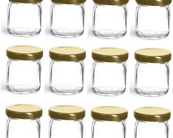 12 pcs 1.5 oz Straight Edge Glass Jars with White Lid Storage and Organization