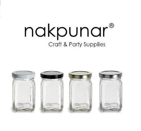 Nakpunar 6-Pack 8 Oz Gold Mason Jars With BPA-Free Plastisol Lined Lids