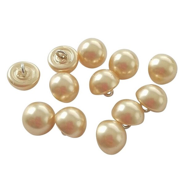 36 pcs 1/2in Half Dome Champagne Pearl Buttons