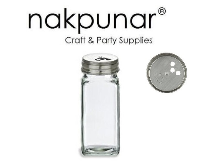 thumbnail image 2 of Nakpunar 6-Pack 6 Oz French Square Glass Spice Jars With Shakers & White Lids 2 of 3