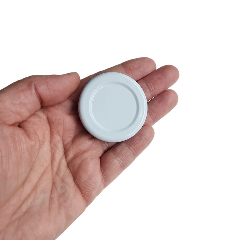 43TW Lug Lids for Glass Jar Replacement Lids 4 Lugs, Plastisol Lined, BPA Free, Made in the USA White