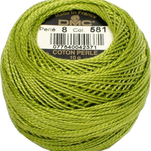 DMC 581 Perle Cotton Thread | Size 8 | Moss Green