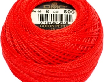 DMC Perle Cotton, Size 8, DMC 815, Pearl Cotton, Medium Garnet