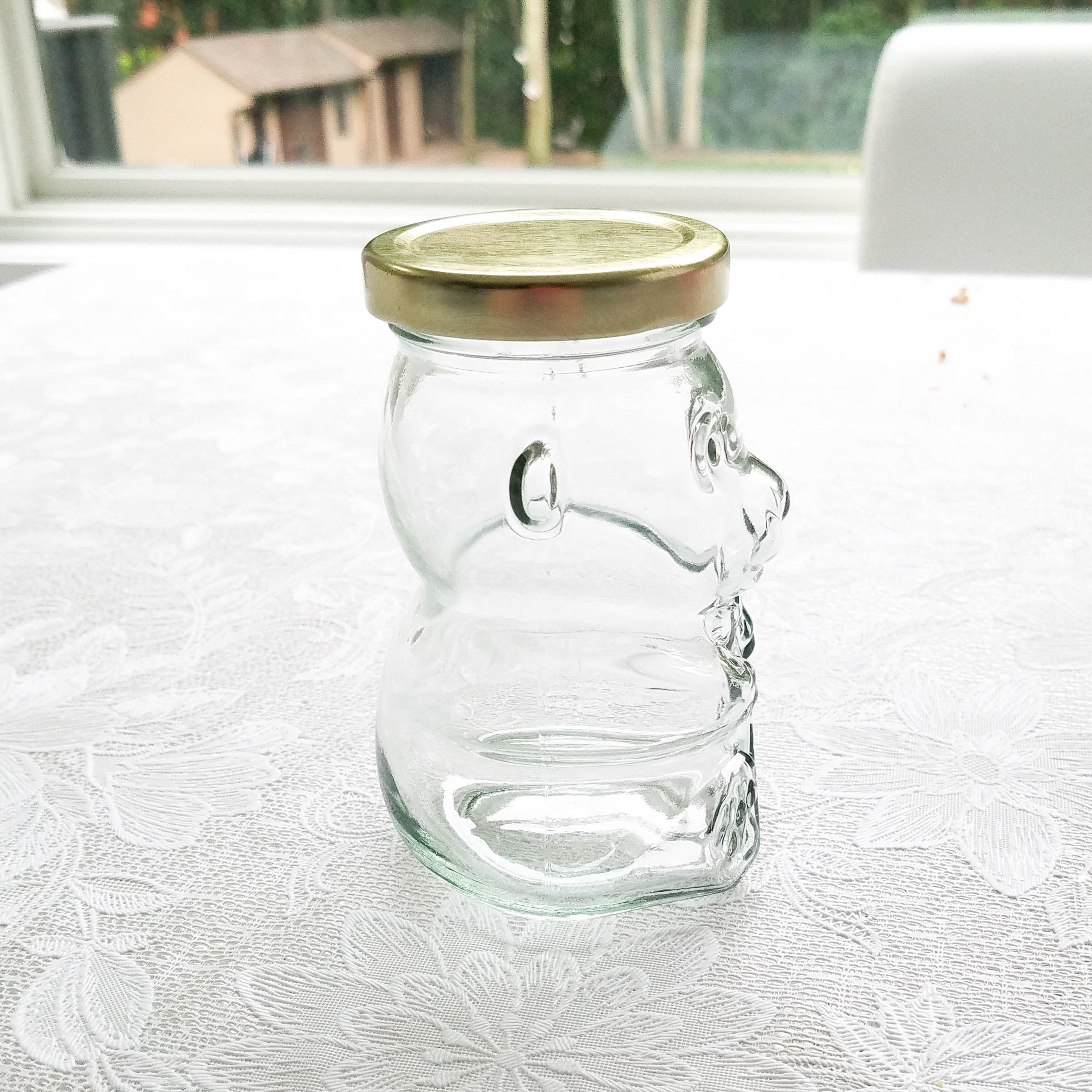 9 Oz Empty Glass Bear Jar With Plastisol Lined Lid in Your Etsy