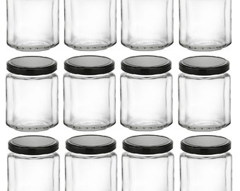 12 Pcs 6 Oz Beveled Glass Jars With Plastisol Lined Lid in Your
