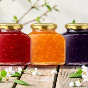 6 frascos de vidrio hexagonales ovalados de 7.7 oz con tapas para almacenamiento y organización