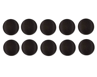 20 pcs 1/2in Black Satin Bridal Buttons