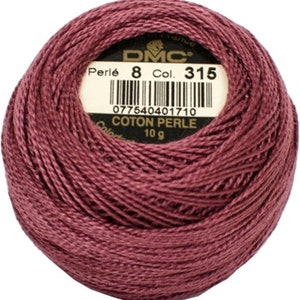 Pink DMC Perle Cotton Thread Size 8 956, 223, 347, 316 315 Md Dk Ant Mauve