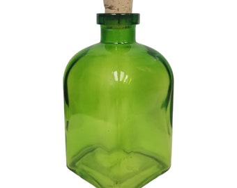 8.5 oz Boston Square Glass Bottle with Cork Bottle Stopper