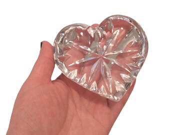 Vintage Heart Paperweight Lead Crystal by Miller Rogaska Made in Slovenia