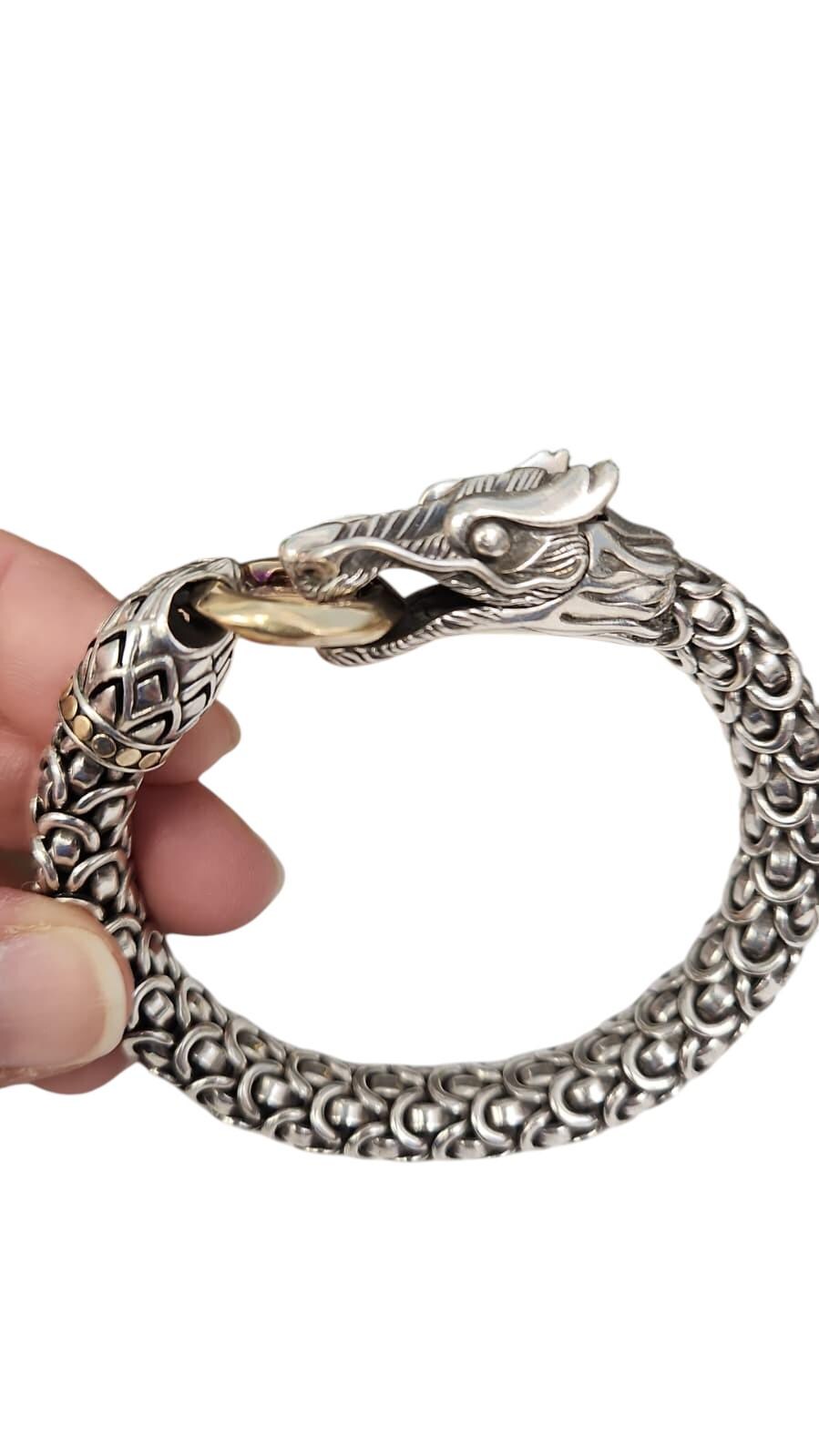 Rare Thick Band John Hardy Legends Naga Dragon Bracelet 10mm 925