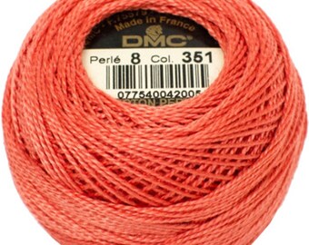 DMC 351 Pearl Cotton Thread | Size 8 | Coral Perle