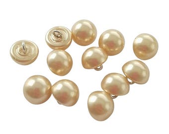 3/8in Half Dome Champagne Pearl Buttons