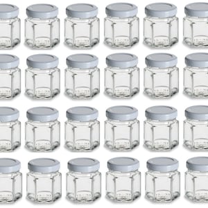 24 pcs 1.5 oz Glass Hexagon Jar with Gold Lids zdjęcie 4