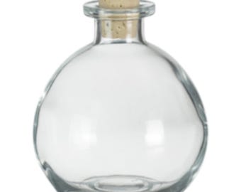 1 pc Spherical Glass Bottle with Cork Bottle Stopper 8.5 oz Storage and Organization