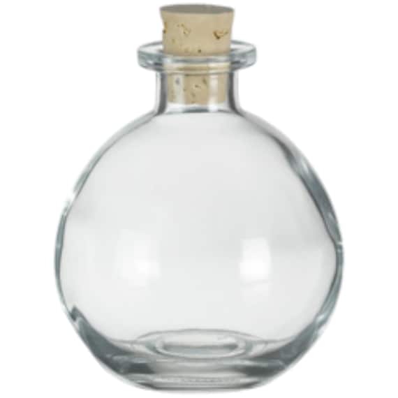 Nakpunar Bottiglie Sferiche In Vetro Con Tappo In Sughero – 8.5 Oz (250 Ml), Trasparenti - 4