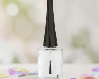 18 frascos vacíos para esmalte de uñas con pincel, bola mezcladora y tapa negra - 15 ml