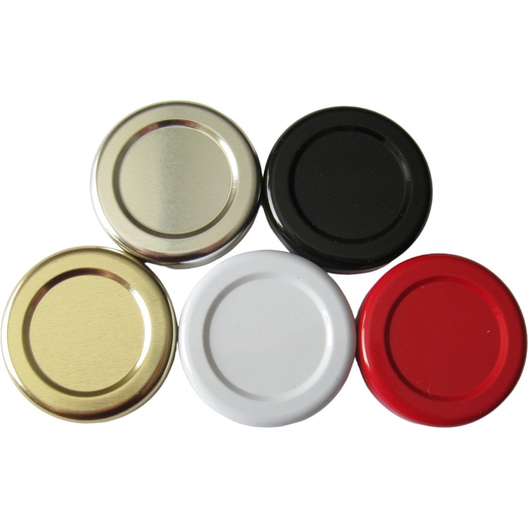 43TW Lug Lids for Glass Jar Replacement Lids 4 Lugs, Plastisol Lined