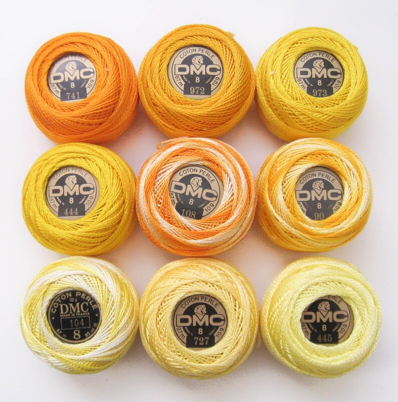 DMC Cotton Perle Thread Size 8 741 - Per 10 Gram Ball