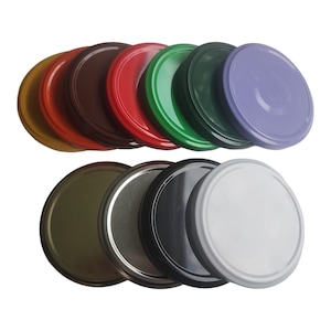 82TW Lug Lids for Glass Jars Replacement Lids  82-2040 - silver, gold, black, white, red, hunter green, yellow, lilac, light copper