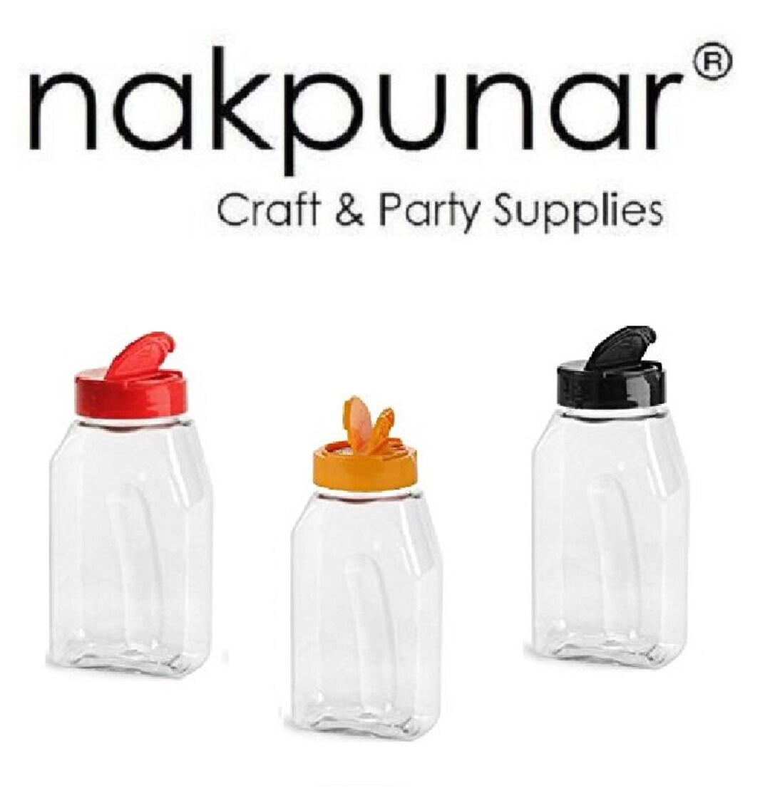 Nakpunar 12 Pc 16 Oz Plastic Spice Jars With Black Red Royal Etsy