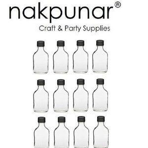 12 pcs (100 ml) Flask Bottle with Black Tamper Evident Cap