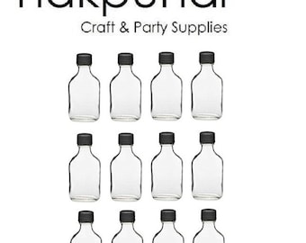 12 pcs (100 ml) Flask Bottle with Black Tamper Evident Cap