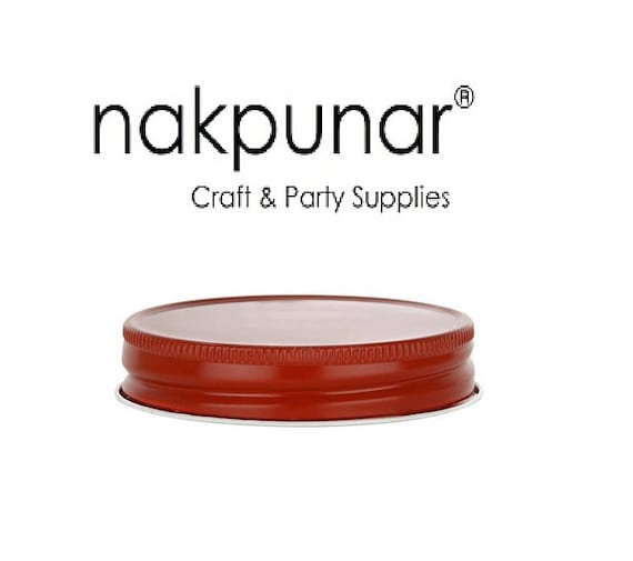 12 Pcs Red Mason Jar Caps Lids Regular Mouth One Piece Etsy