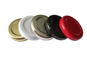 43TW Lug Lids for Glass Jar Replacement Lids - 4 Lugs, Plastisol Lined, BPA Free, Made in the USA