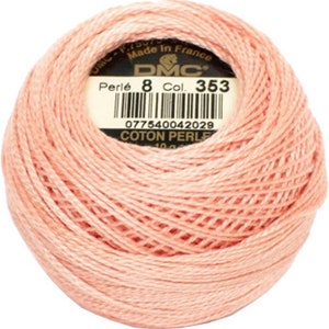 Pink DMC Perle Cotton Thread Size 8 956, 223, 347, 316 353 Peach Pink