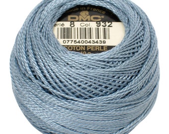 DMC 932 Perle Cotton Thread | Size 8 | Light Antique Blue