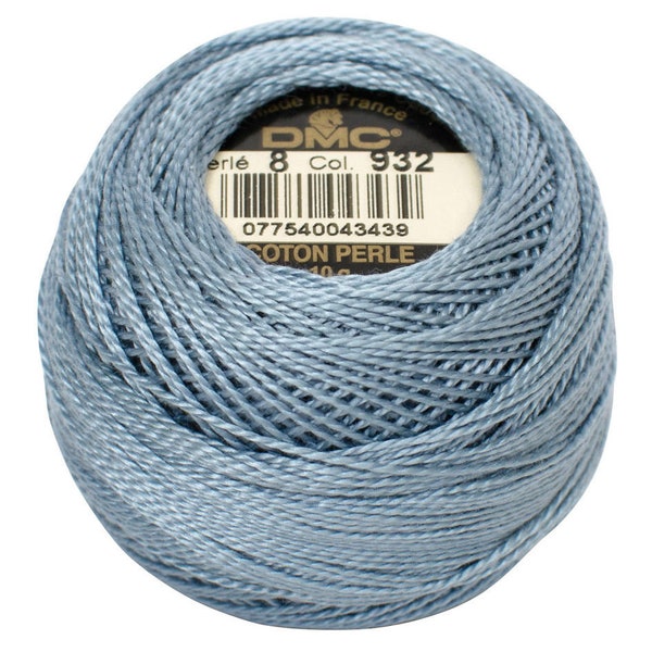 DMC 932 Perle Cotton Thread | Size 8 | Light Antique Blue