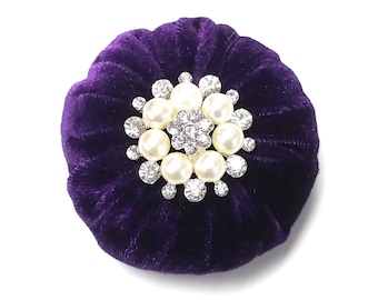 2in Purple Velvet Pincushion Filled With Abrasive Emery Mineral To Keep Your Needles Clean & Sharp