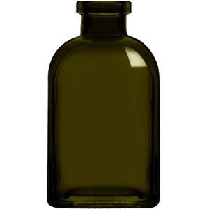Nakpunar Dark Green Recycled Glass Bottle with Cork Bottle Stopper 8 oz (250 ml) - Squared Boston Round Apothecary Bottle