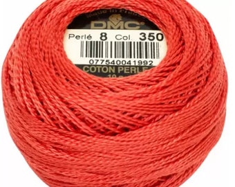 DMC Perle Cotton Thread Size 8 Medium Coral DMC 350