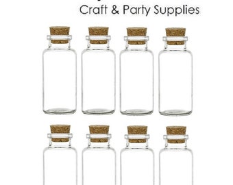 Nakpunar 8 pcs Glass Spice Vials with Cork 6 oz Storage and Organization