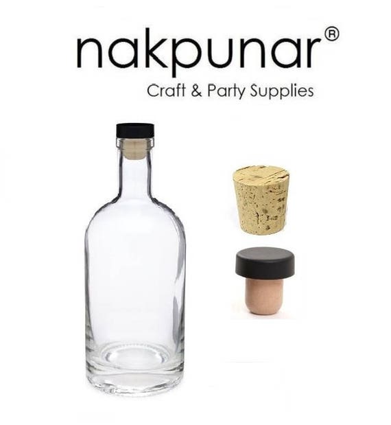 12 pcs 25 oz Heavy Bottom Boston Liquor Bottle with Cork Tbar Stopper Storage and Organization