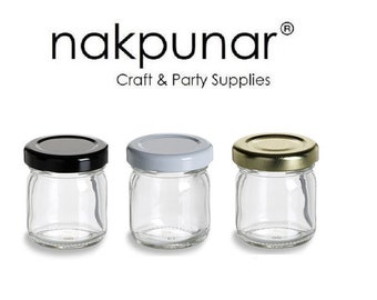 1 pcs 1.5 oz Regular Glass Jars with Color Choice of Lid