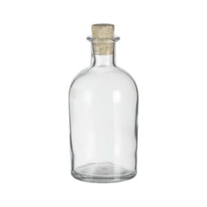 Boston Round Clear Glass Bottle with Cork 8.5 oz (250 ml) Storage and Organization