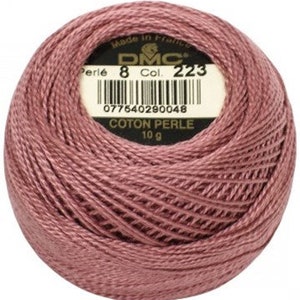 Pink DMC Perle Cotton Thread Size 8 956, 223, 347, 316 223 Lt Shell Pink