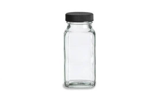 Square Spice Jar with White Lid, 6 oz